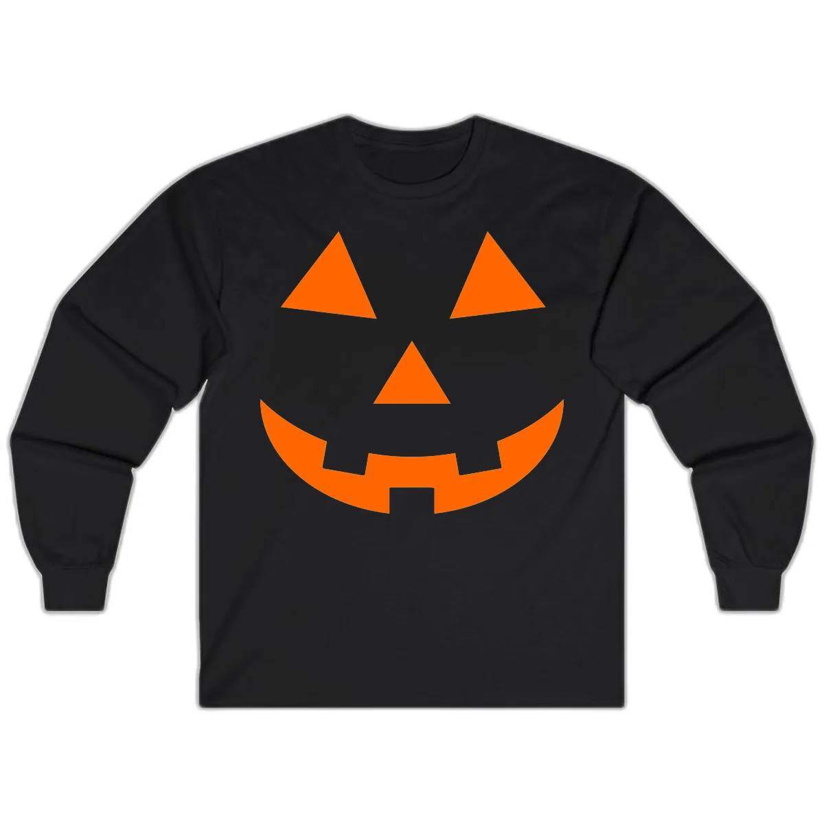 Classic Jack O Lantern Face Long Sleeve in Black