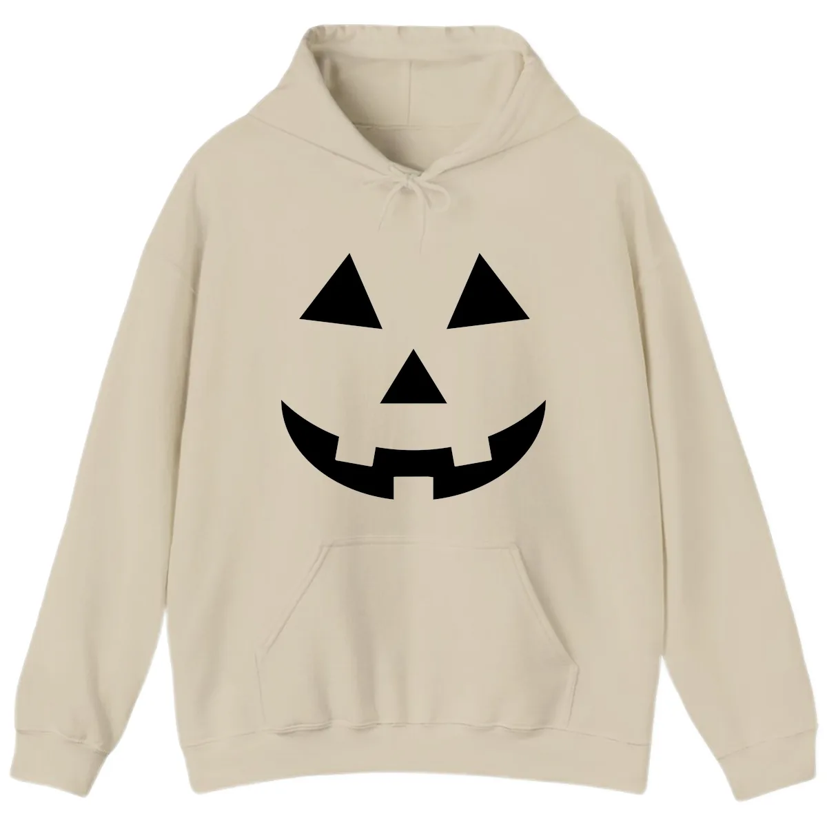 Classic Jack-o-Lantern Face Hoodie in Sand
