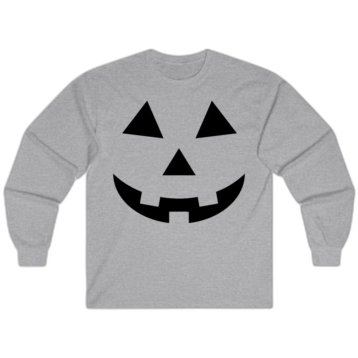 Classic Jack-o-Lantern Face Long Sleeve in Sport Grey