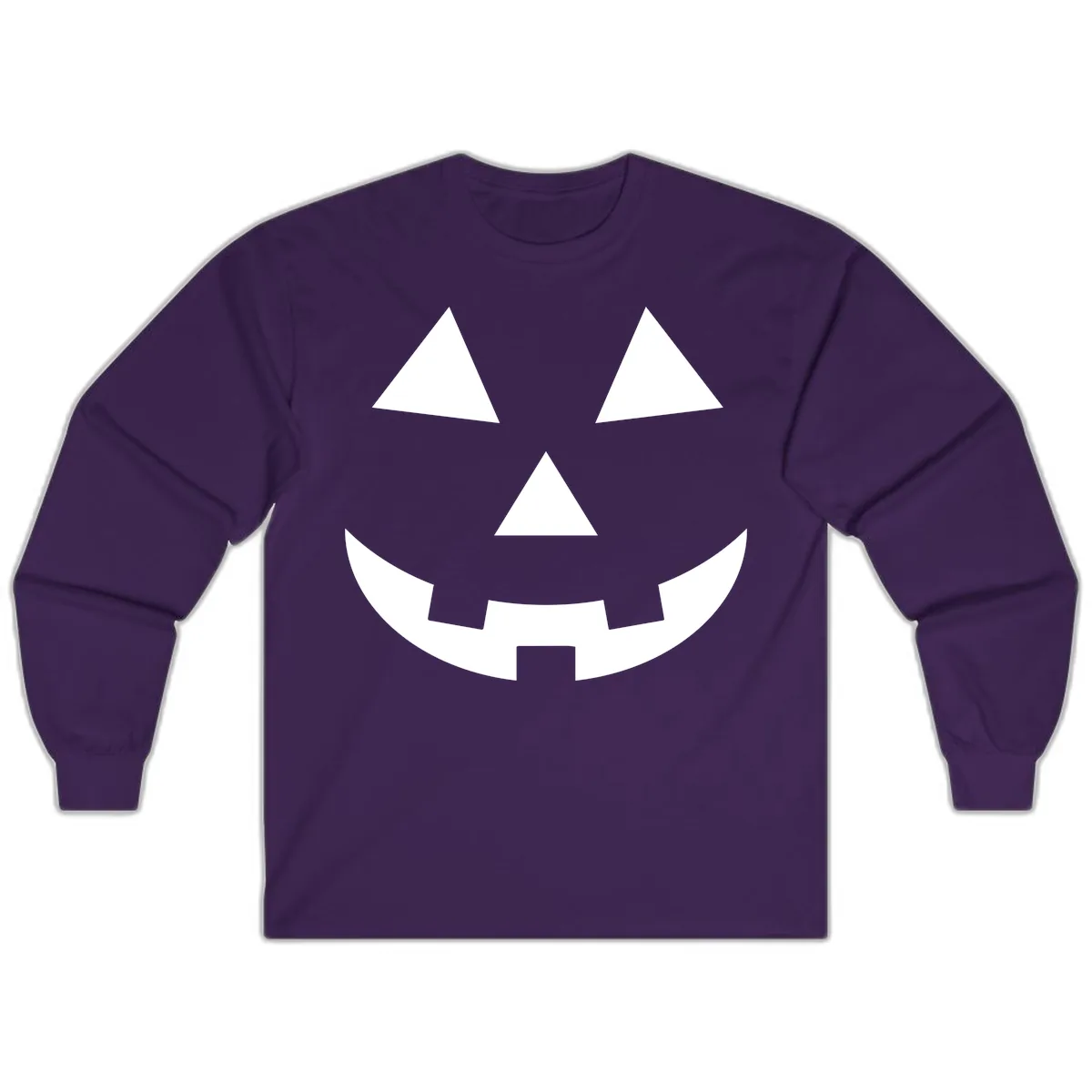 Classic Jack-o-Lantern Face Long Sleeve in Purple
