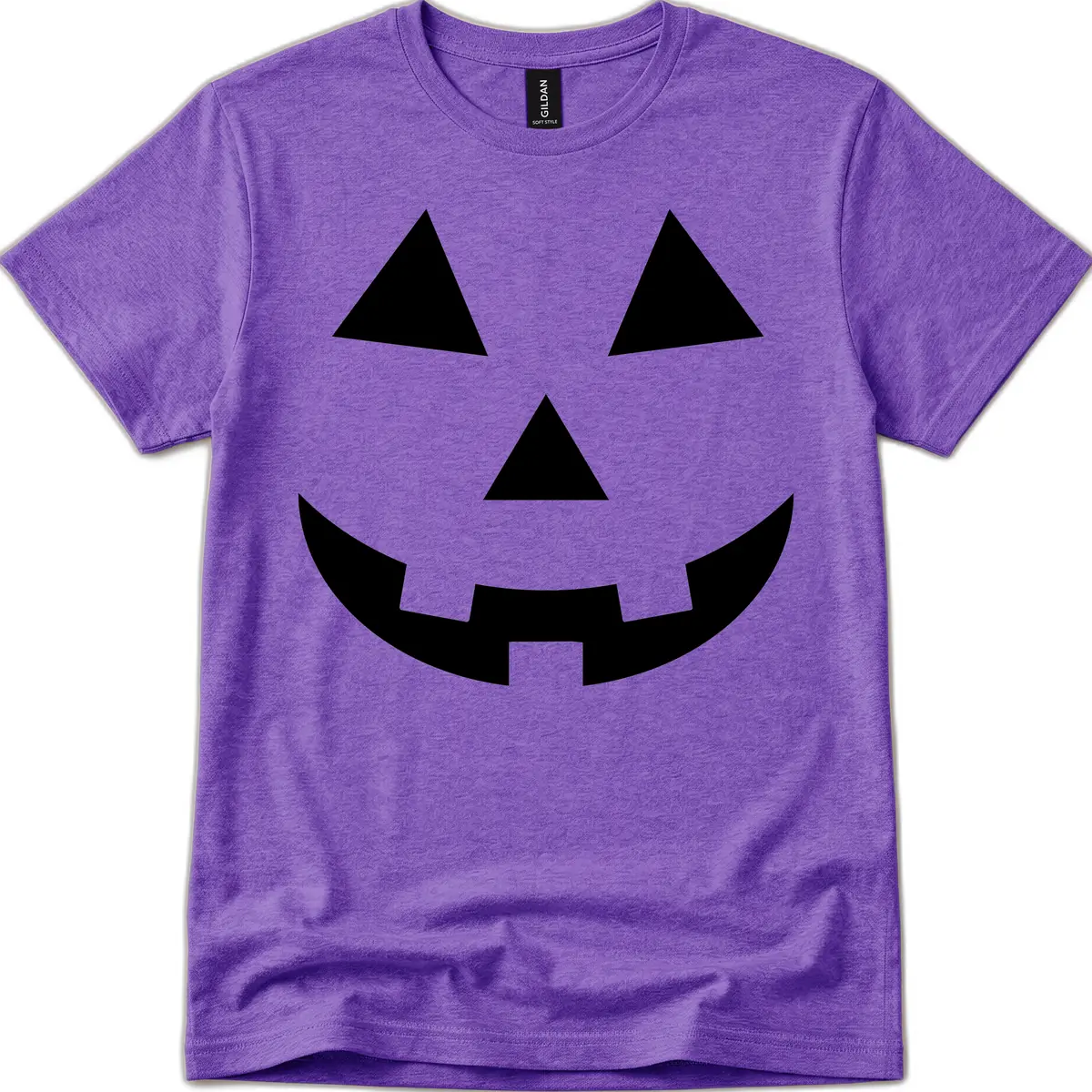 Classic Jack-o-Lantern Face T-Shirt in Heather Purple