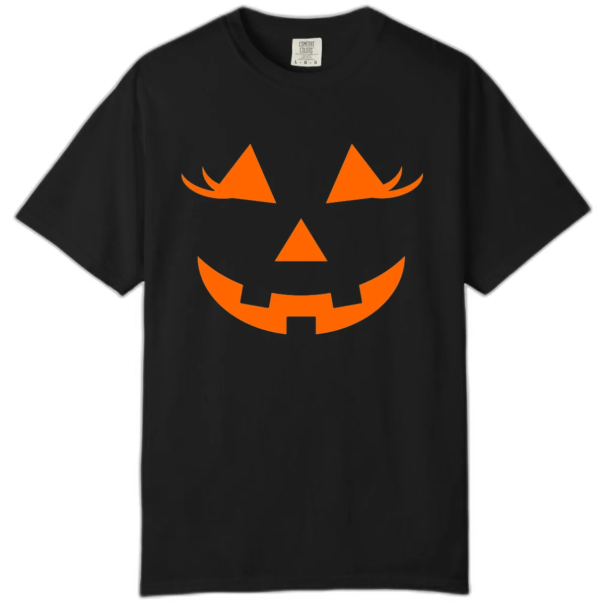 Jack O Lantern Grinning Face Comfort Color in Black