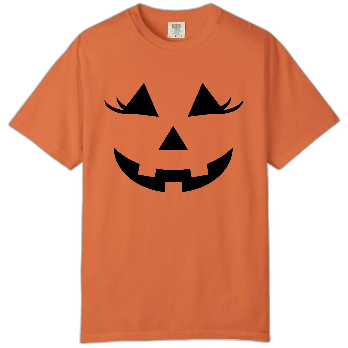 Jack O Lantern Grinning Face Comfort Color in Burnt Orange