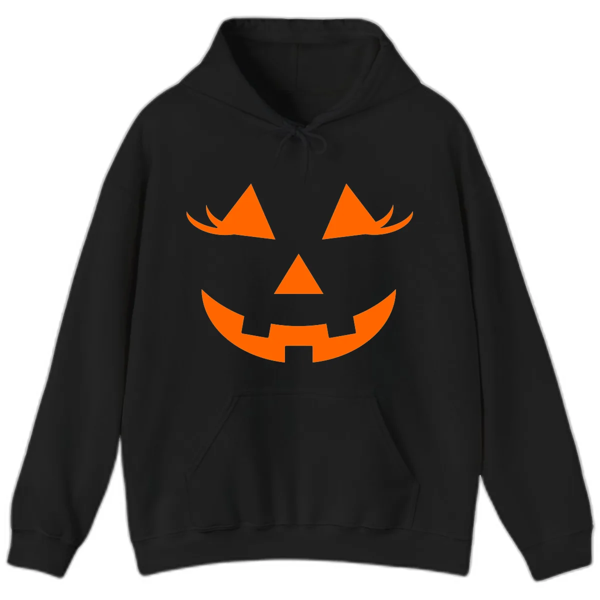 Jack O Lantern Grinning Face Hoodie in Black