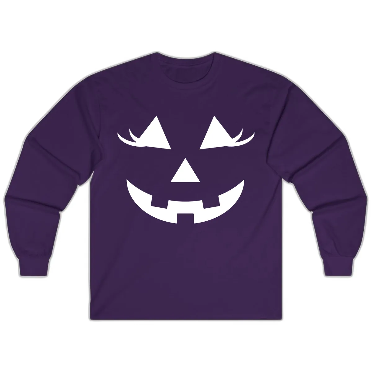 Jack O Lantern Grinning Face Long Sleeve in Purple
