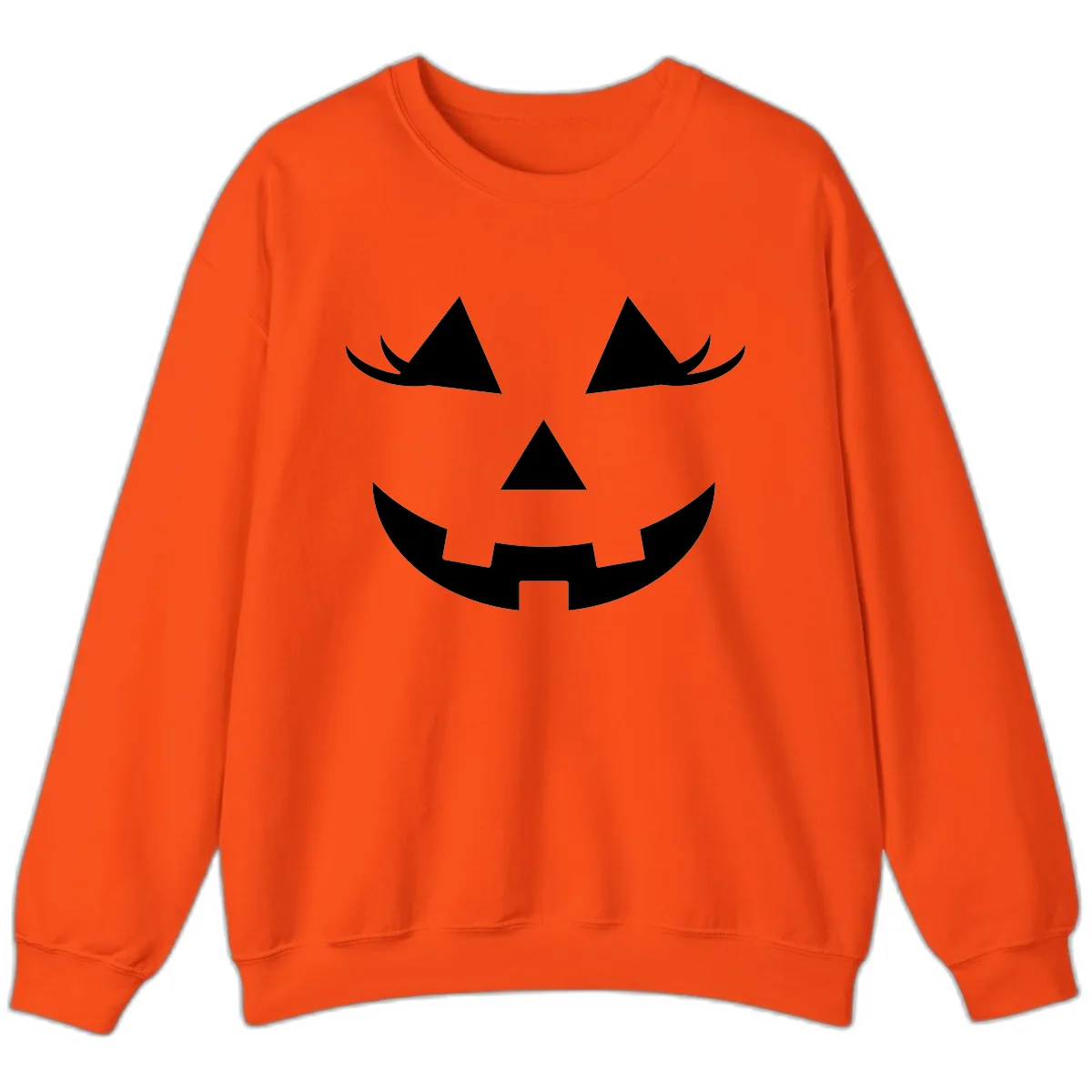 Jack O Lantern Grinning Face Sweatshirt in Orange
