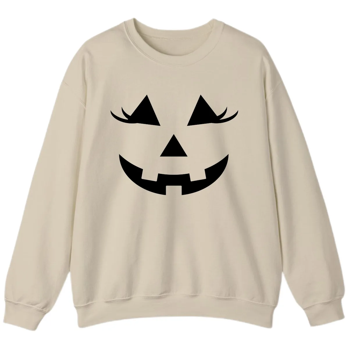 Jack O Lantern Grinning Face Sweatshirt in Sand