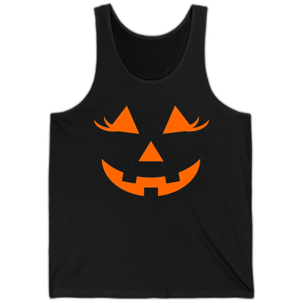 Jack O Lantern Grinning Face Tank in Black