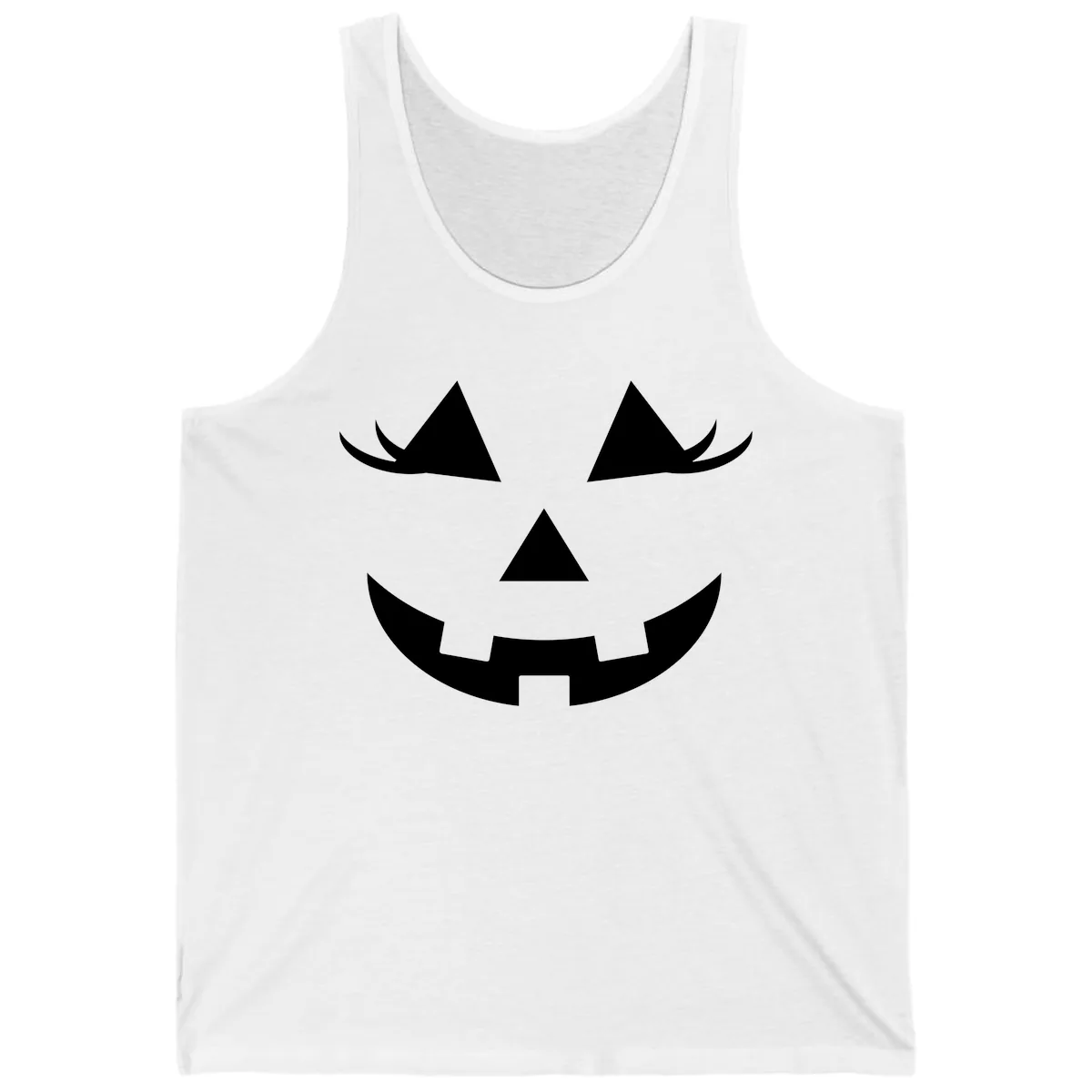 Jack O Lantern Grinning Face Tank in White