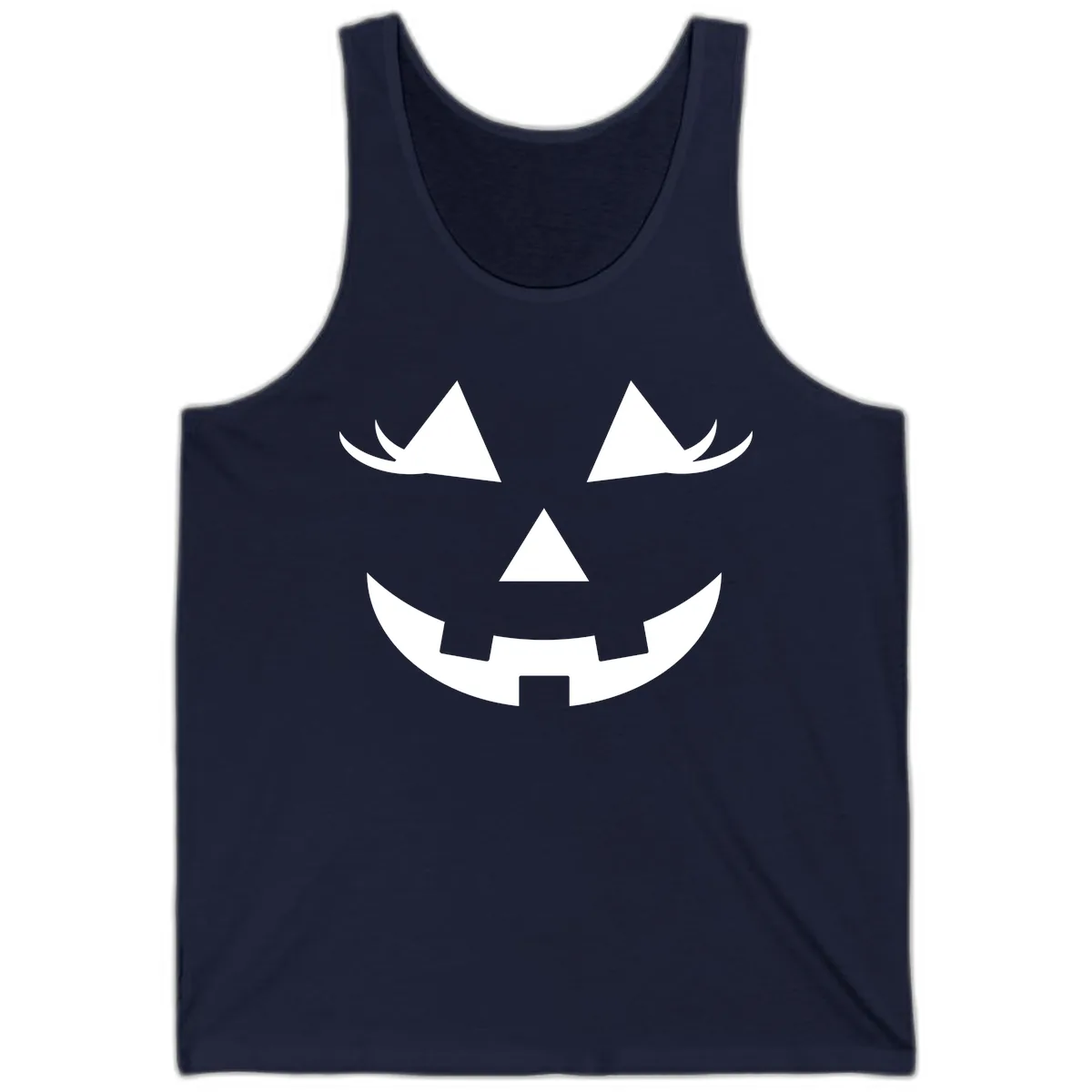 Jack O Lantern Grinning Face Tank in Navy