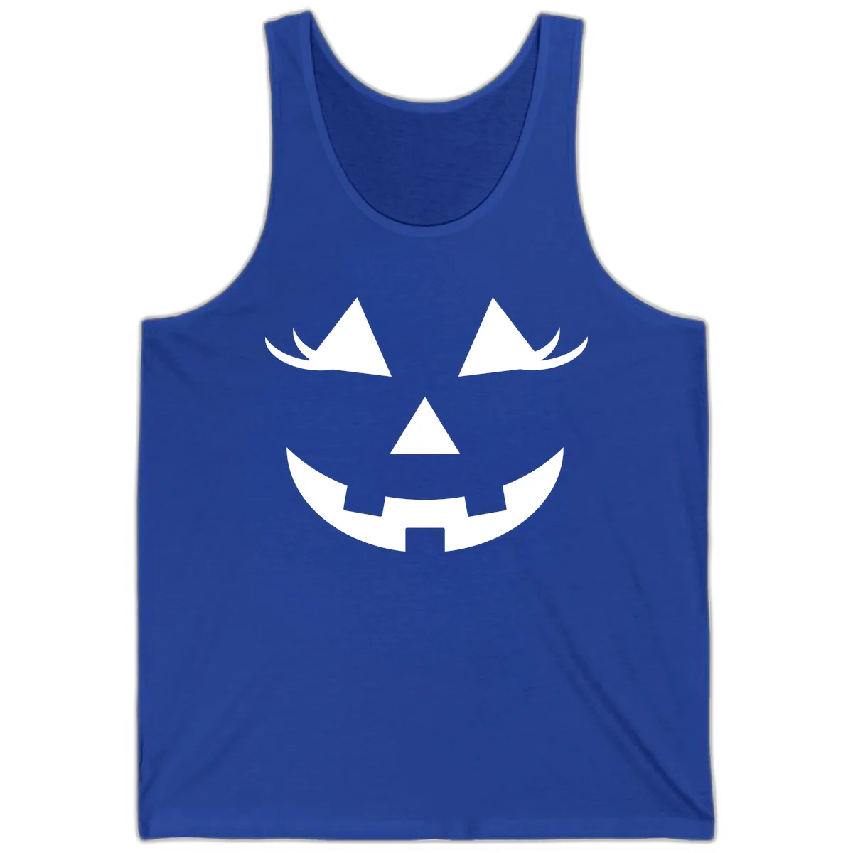 Jack O Lantern Grinning Face Tank in True Royal
