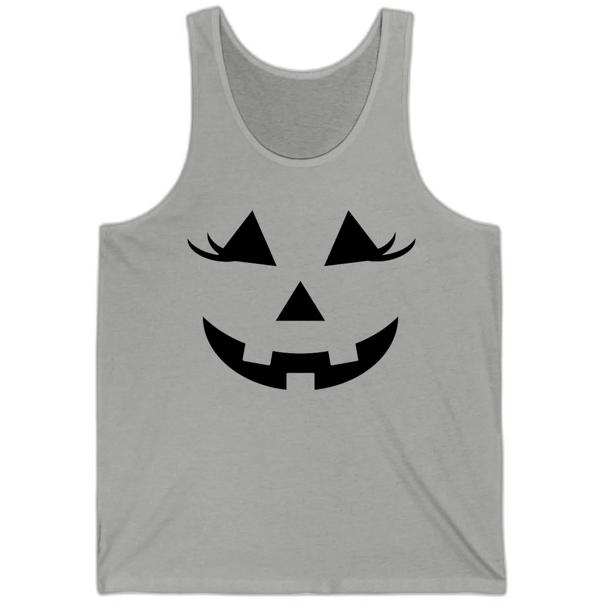 Jack O Lantern Grinning Face Tank in Athletic Heather