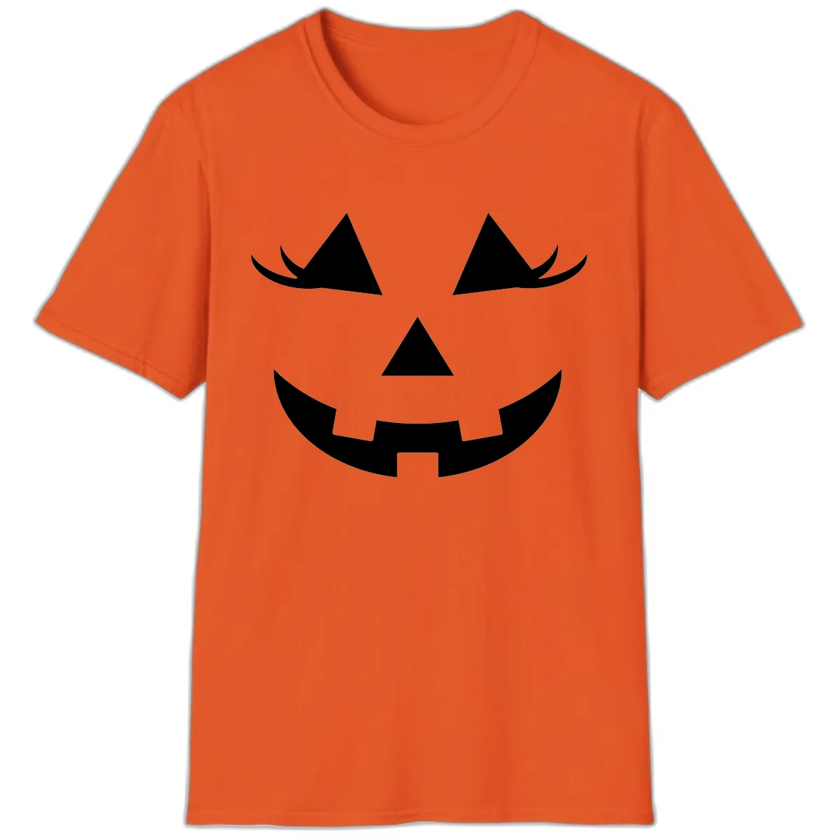 Jack O Lantern Grinning Face T-Shirt in Orange