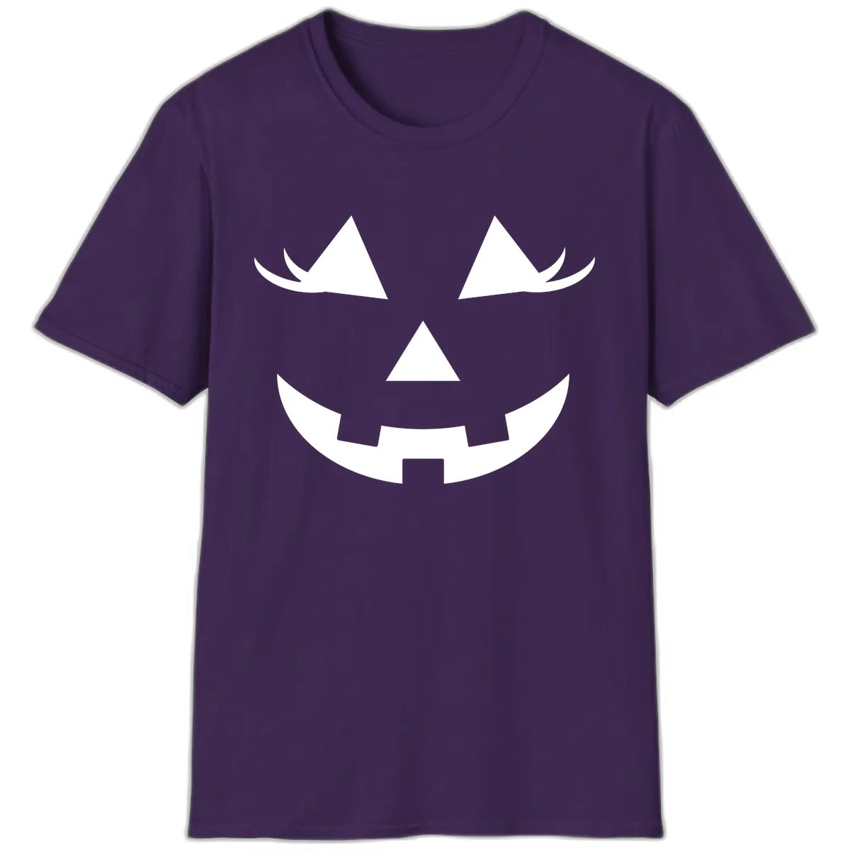 Jack O Lantern Grinning Face T-Shirt in Purple