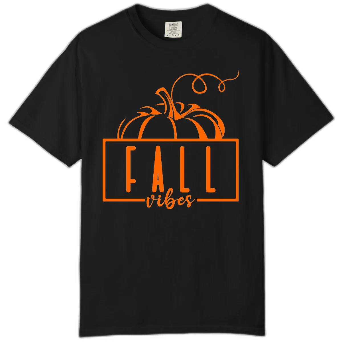 Fall Vibes Pumpkin Design Comfort Color in Black