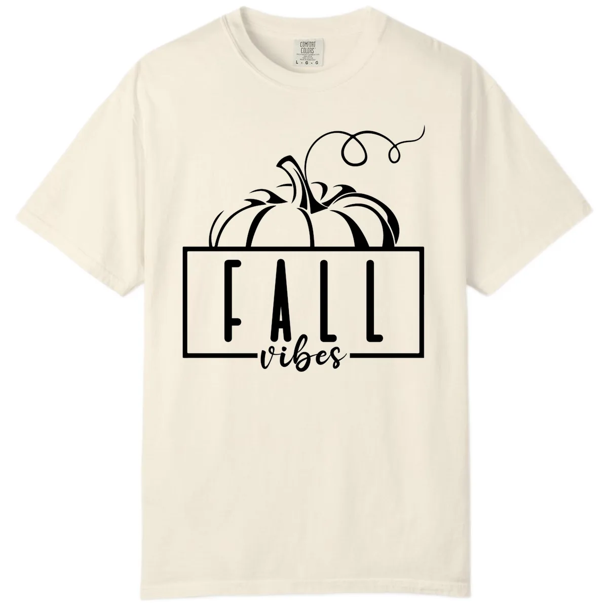 Fall Vibes Pumpkin Design Comfort Color in Ivory