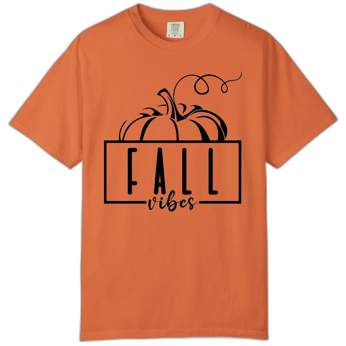 Fall Vibes Pumpkin Design Comfort Color in Burnt Orange