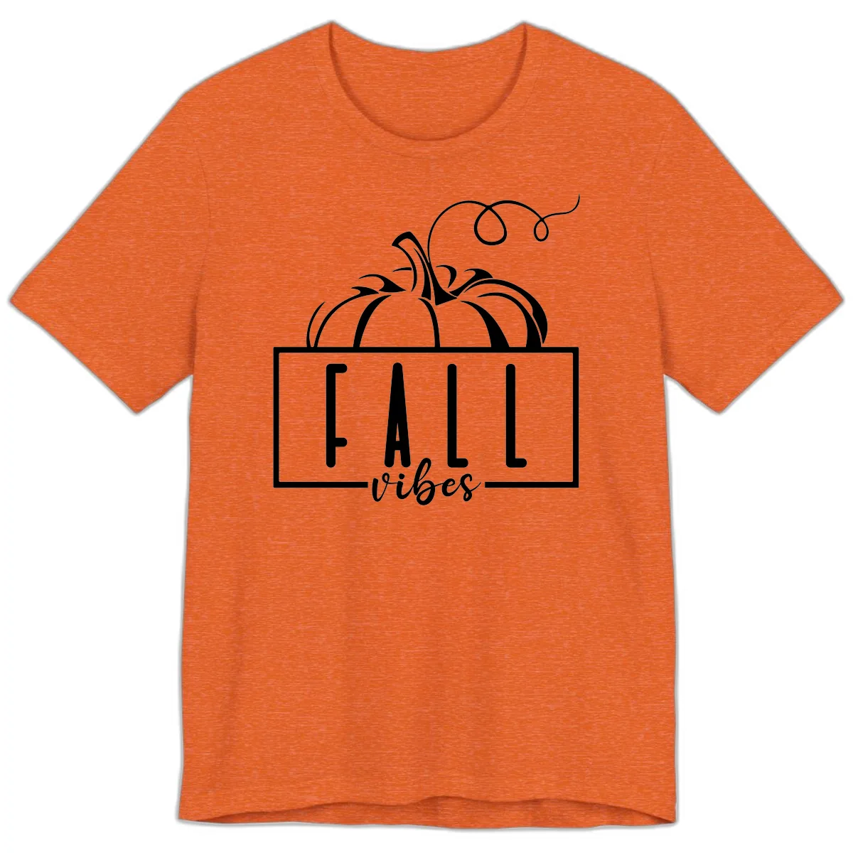 Fall Vibes Pumpkin Design Premium T-Shirt in Heather Orange