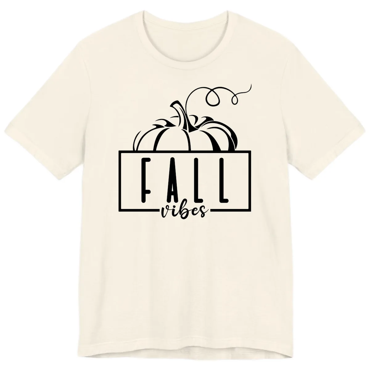 Fall Vibes Pumpkin Design Premium T-Shirt in Natural
