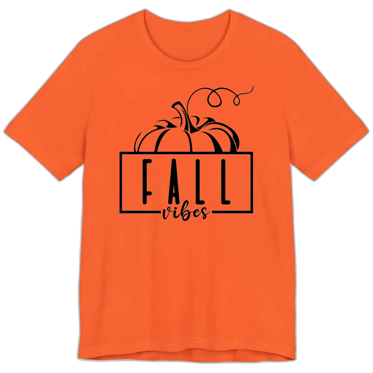 Fall Vibes Pumpkin Design Premium T-Shirt in Orange