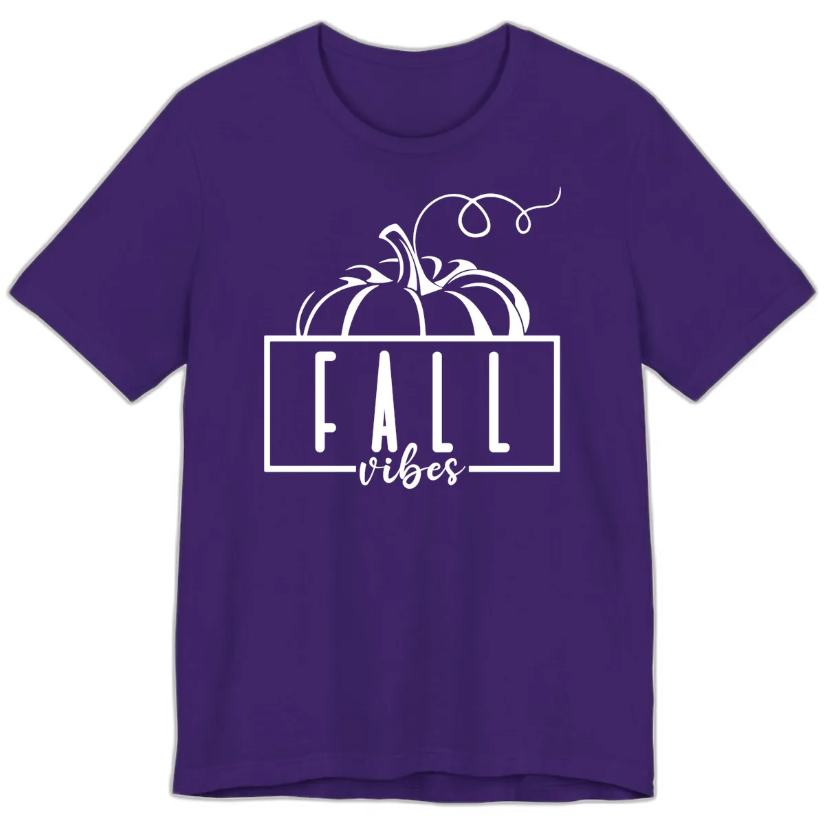 Fall Vibes Pumpkin Design Premium T-Shirt in Team Purple