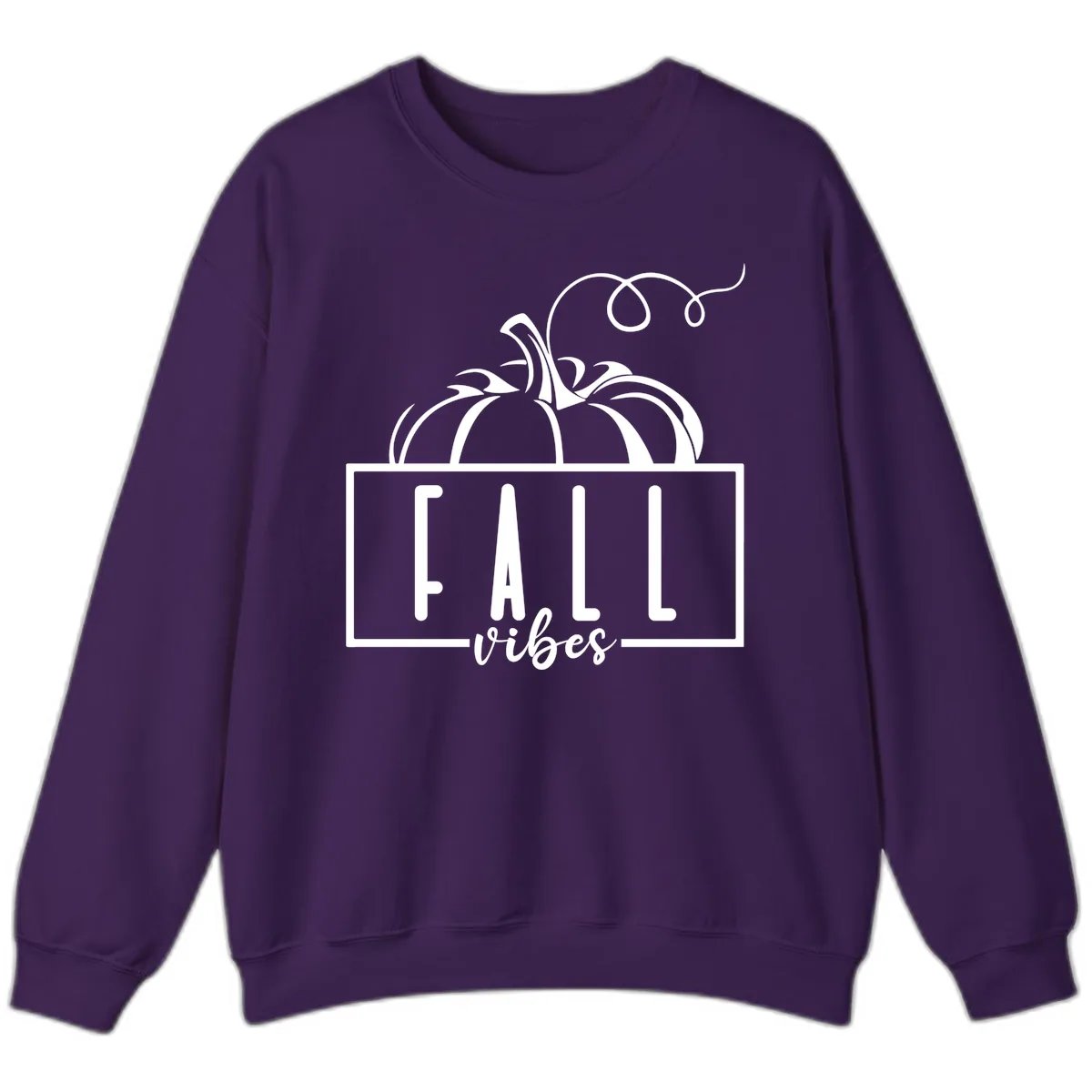 Fall Vibes Pumpkin Design Sweatshirt in Purple