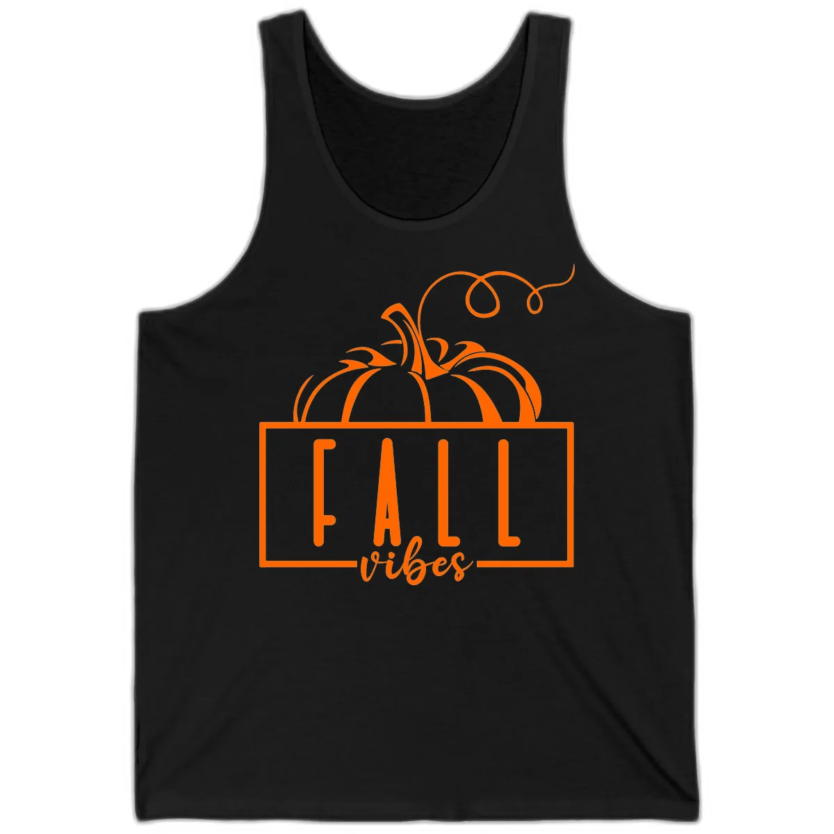 Fall Vibes Pumpkin Design Tank in Black