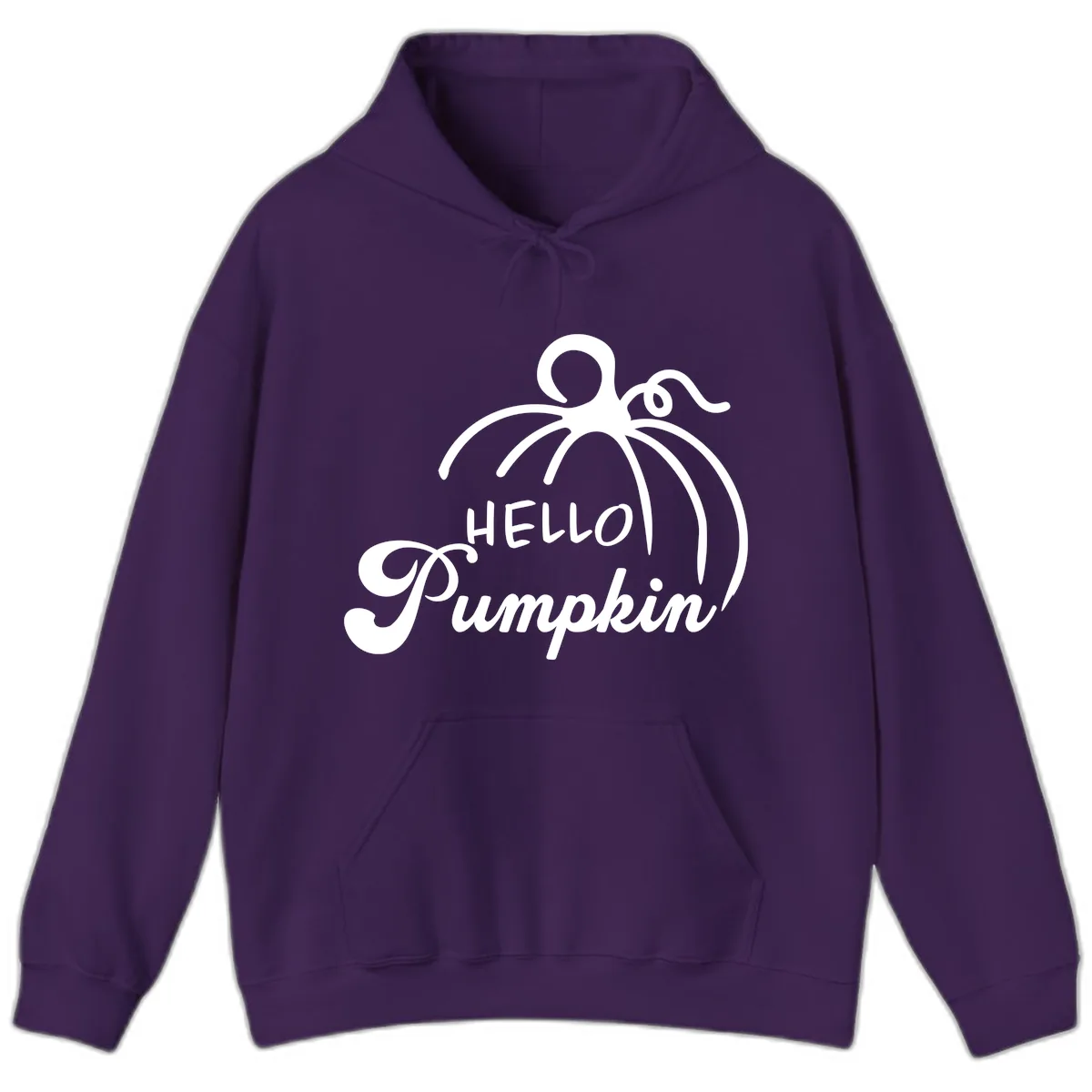 Hello Pumpkin Fall Greeting Hoodie in Purple