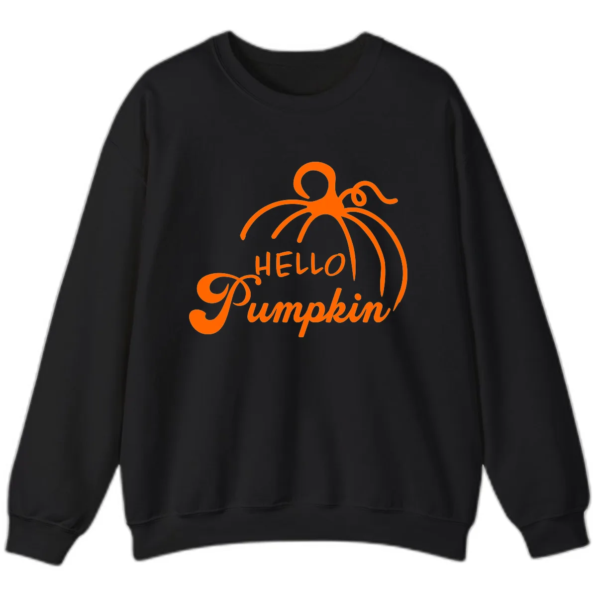 Hello Pumpkin Fall Greeting Sweatshirt in Black