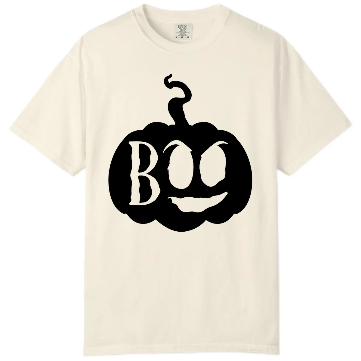 Spooky Boo Pumpkin Face Comfort Color in Ivory