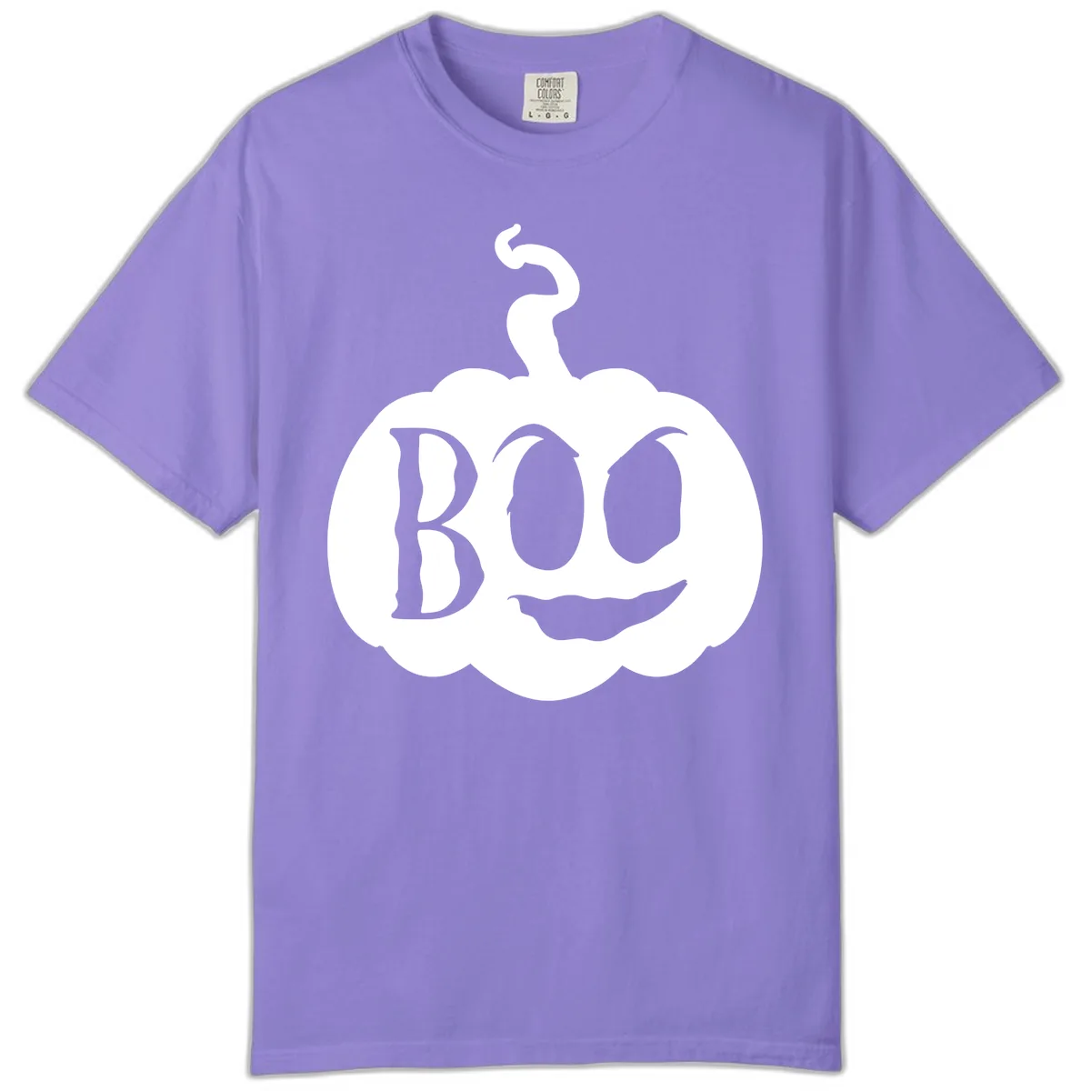 Spooky Boo Pumpkin Face Comfort Color in Violet