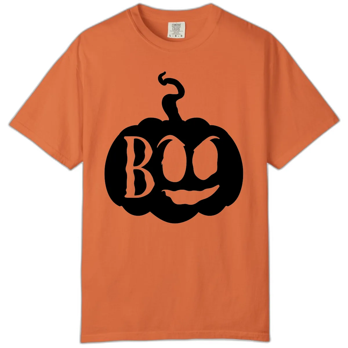 Spooky Boo Pumpkin Face Comfort Color in Burnt Orange