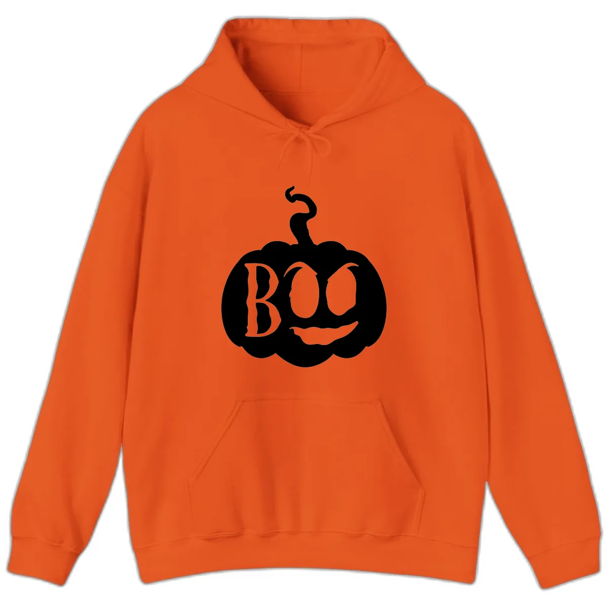 Spooky Boo Pumpkin Face Hoodie in Orange