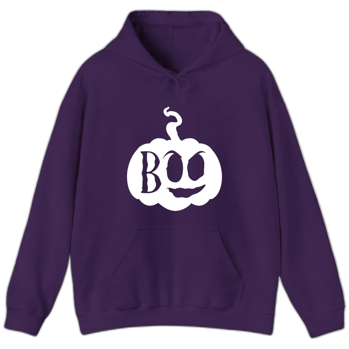 Spooky Boo Pumpkin Face Hoodie in Purple