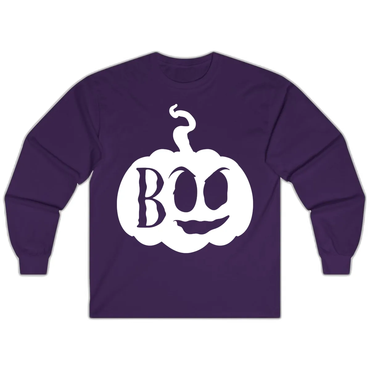Spooky Boo Pumpkin Face Long Sleeve in Purple
