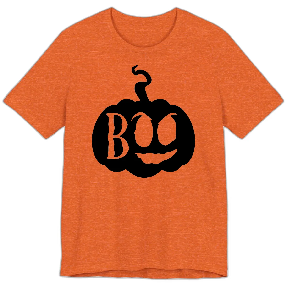 Spooky Boo Pumpkin Face Premium T-Shirt in Heather Orange