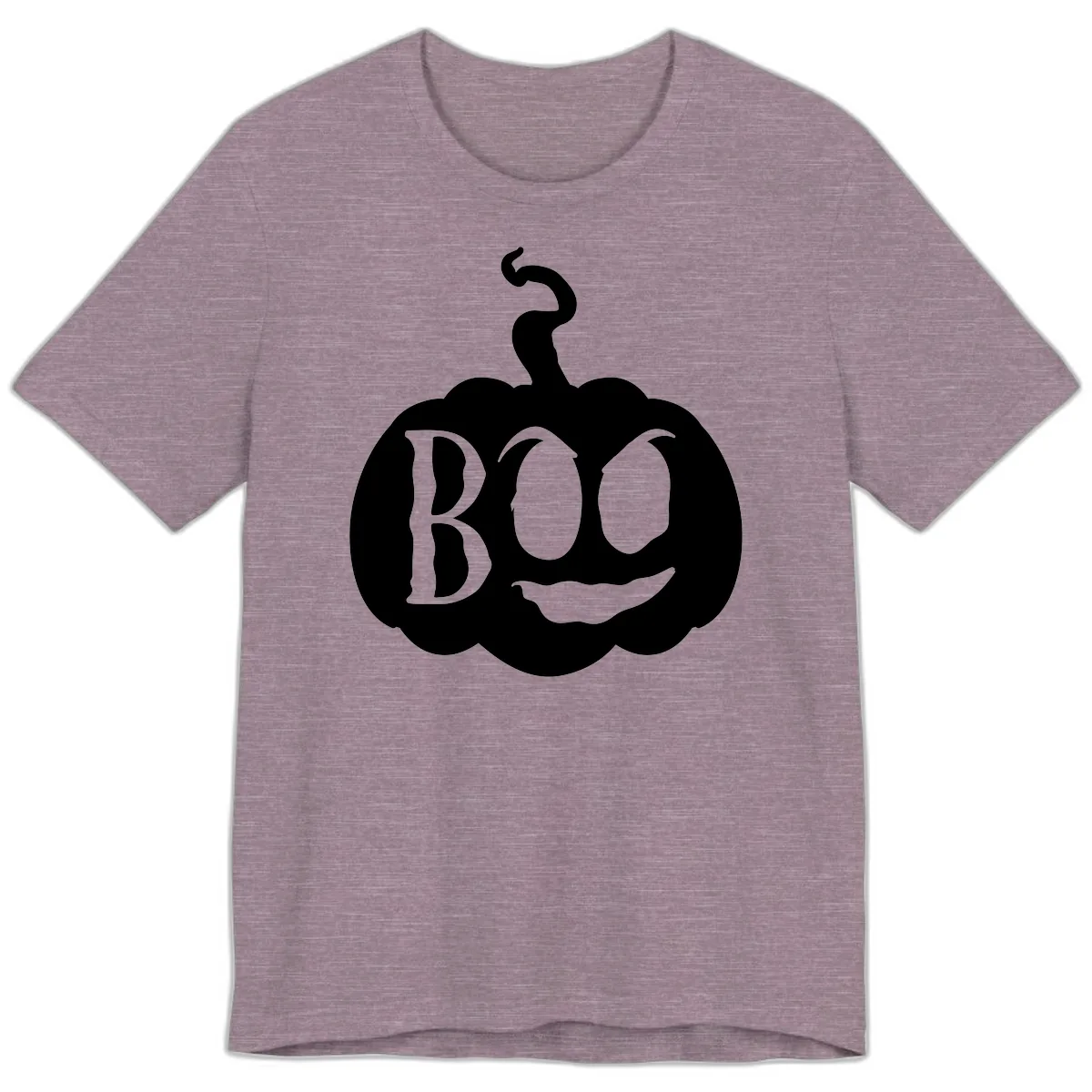 Spooky Boo Pumpkin Face Premium T-Shirt in Heather Purple