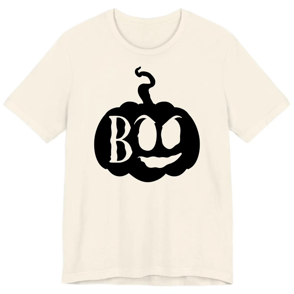Spooky Boo Pumpkin Face Premium T-Shirt in Natural