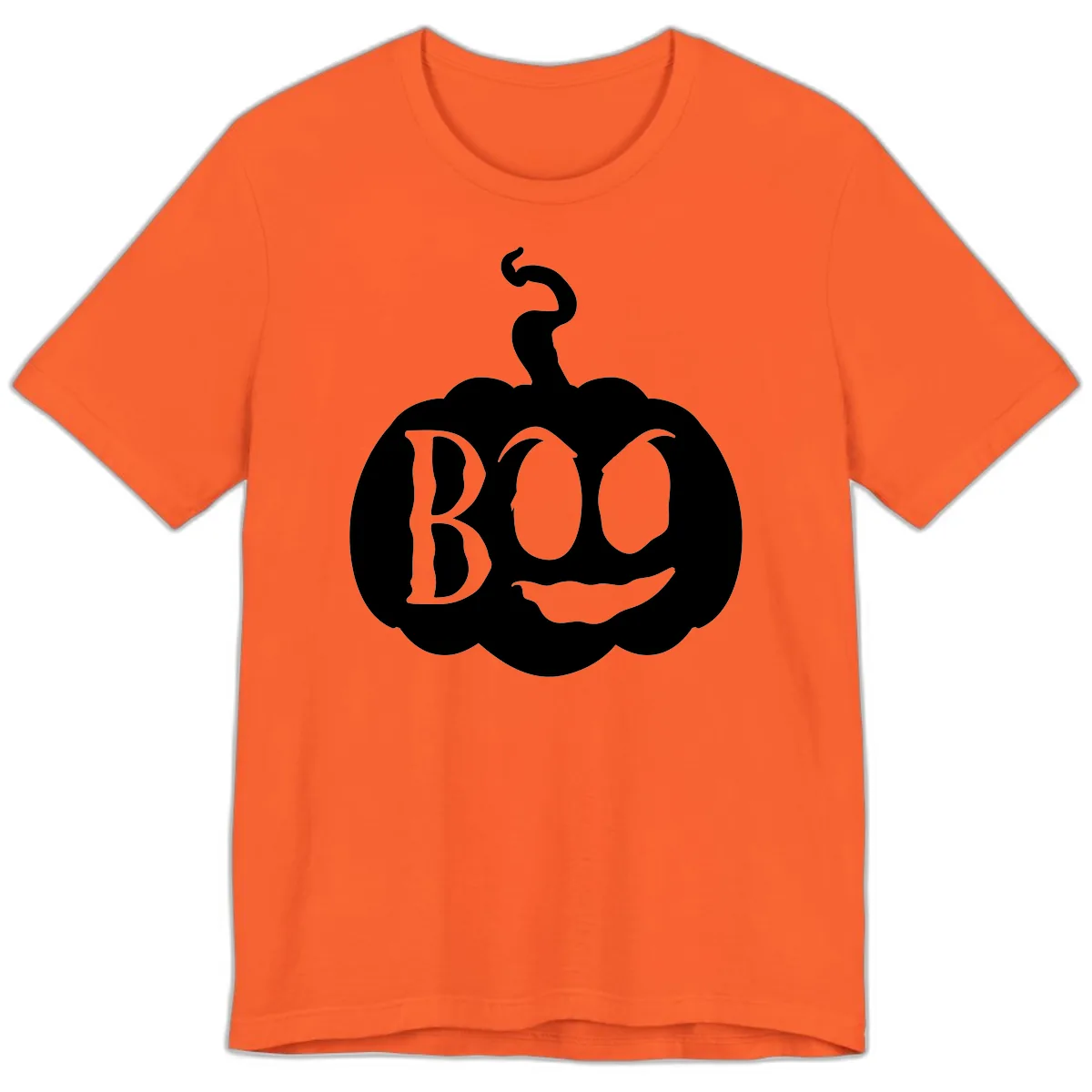 Spooky Boo Pumpkin Face Premium T-Shirt in Orange