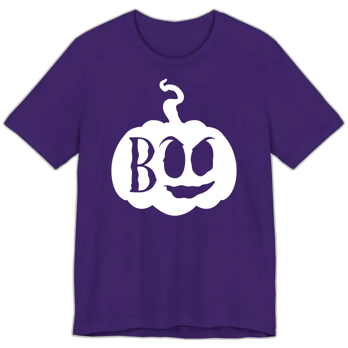 Spooky Boo Pumpkin Face Premium T-Shirt in Team Purple