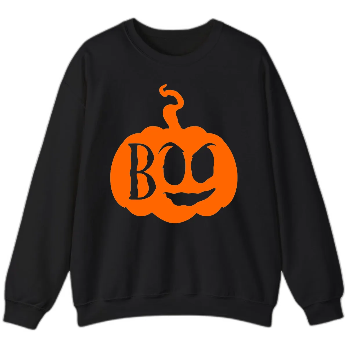 Spooky Boo Pumpkin Face Sweatshirt in Black