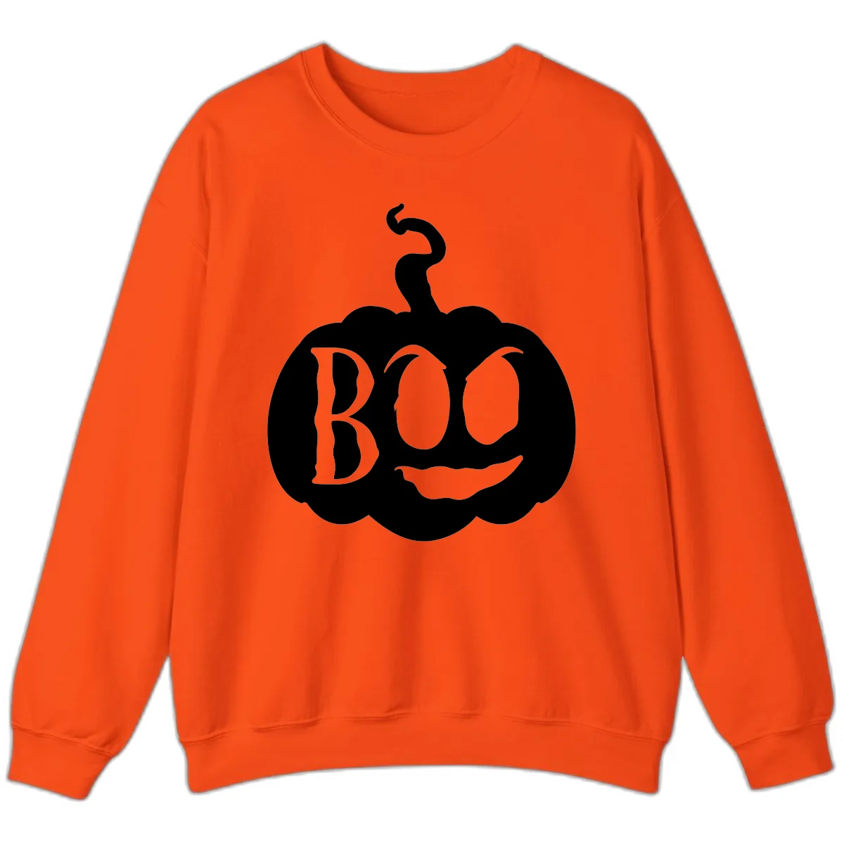 Spooky Boo Pumpkin Face Sweatshirt in Orange