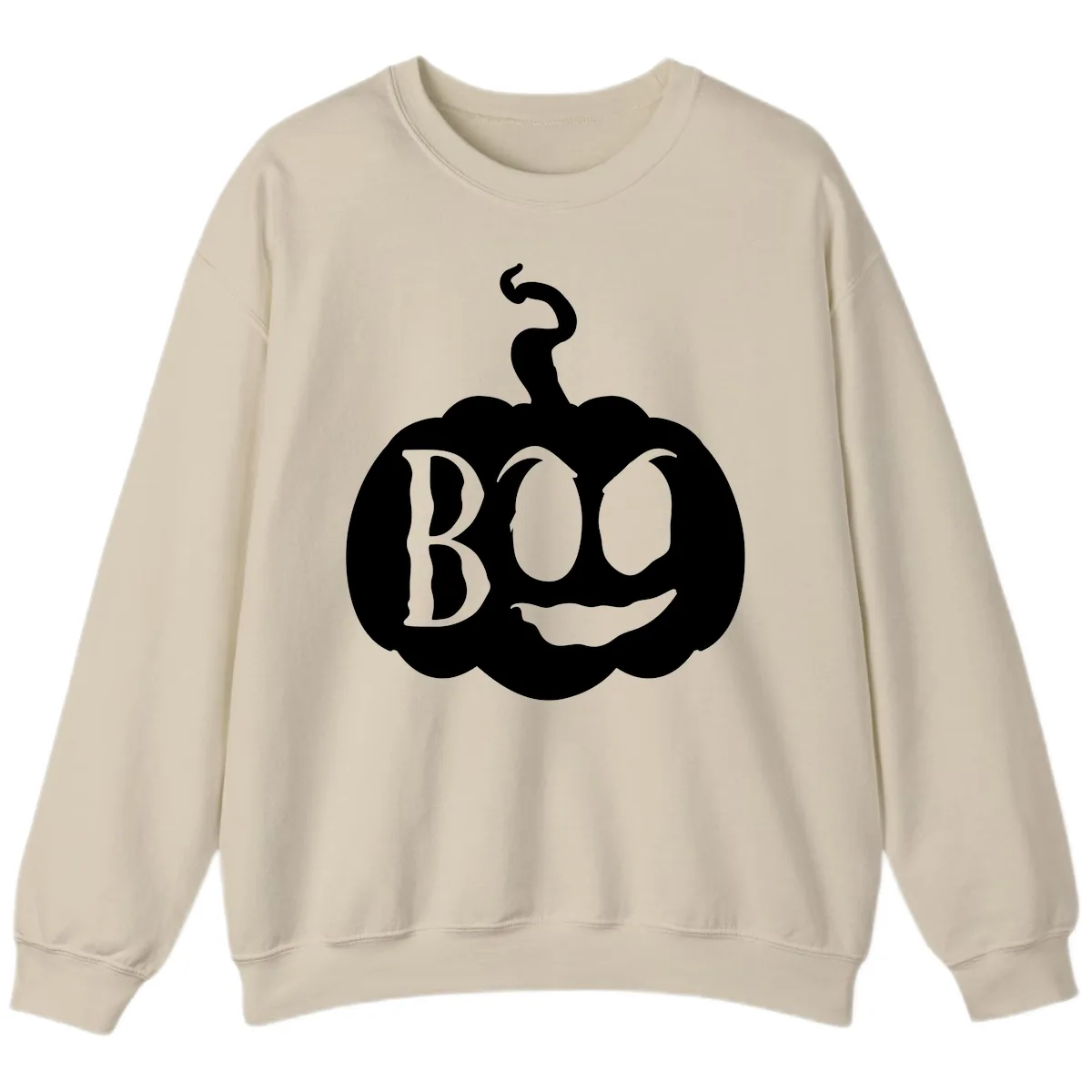 Spooky Boo Pumpkin Face Sweatshirt in Sand