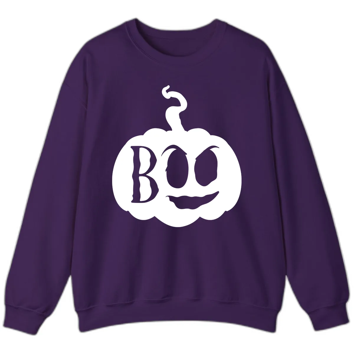 Spooky Boo Pumpkin Face Sweatshirt in Purple