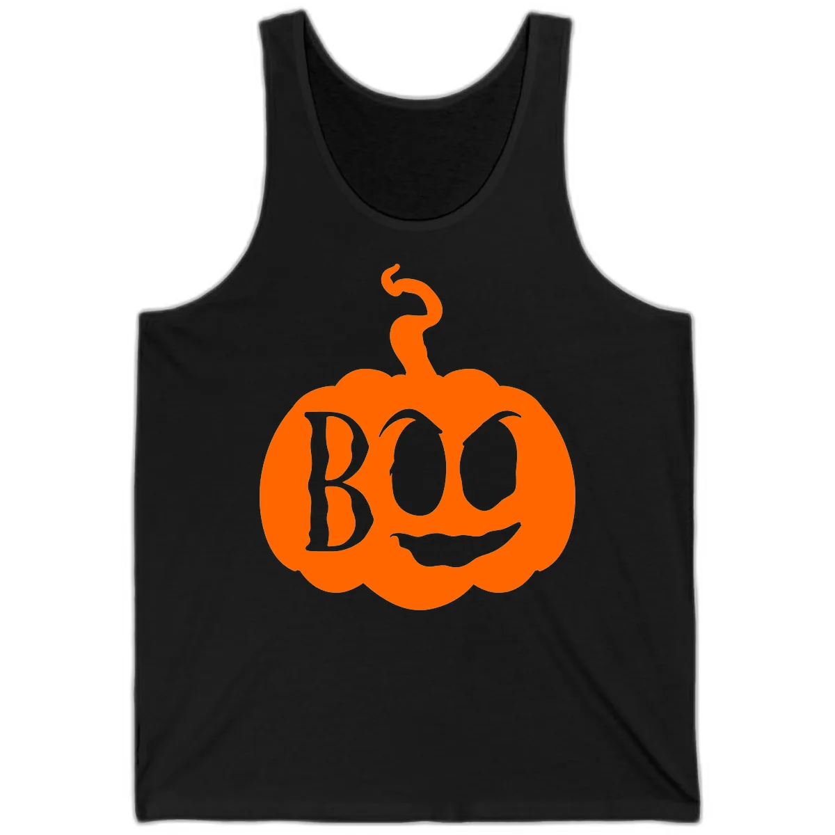 Spooky Boo Pumpkin Face Tank in Black