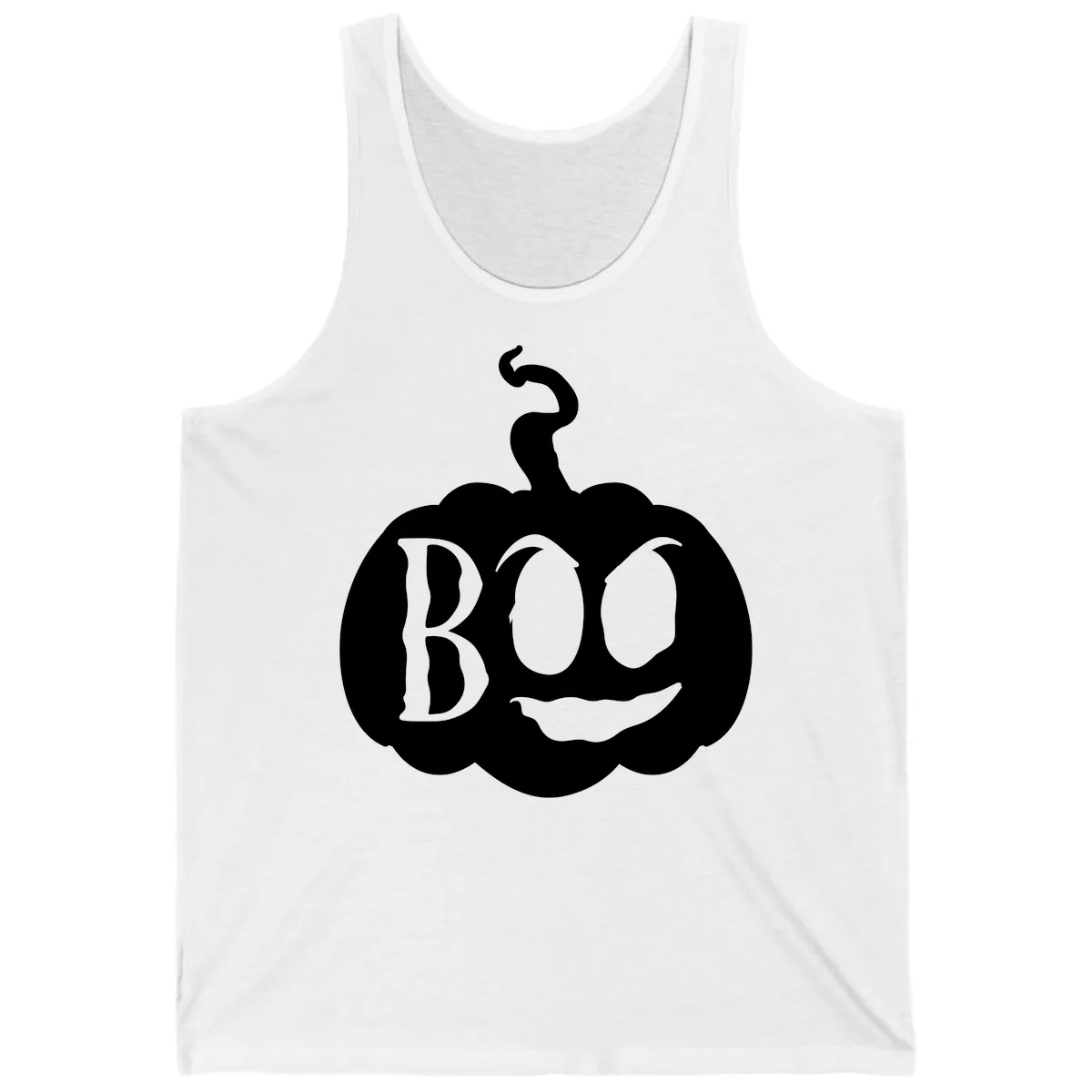 Spooky Boo Pumpkin Face Tank in White