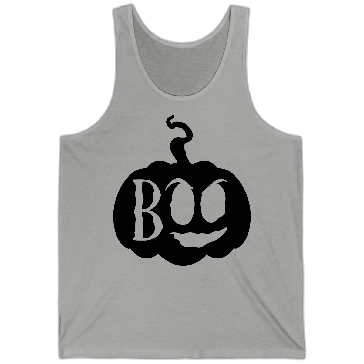 Spooky Boo Pumpkin Face Tank in Athletic Heather