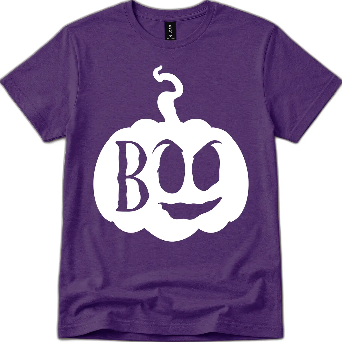 Spooky Boo Pumpkin Face T-Shirt in Purple