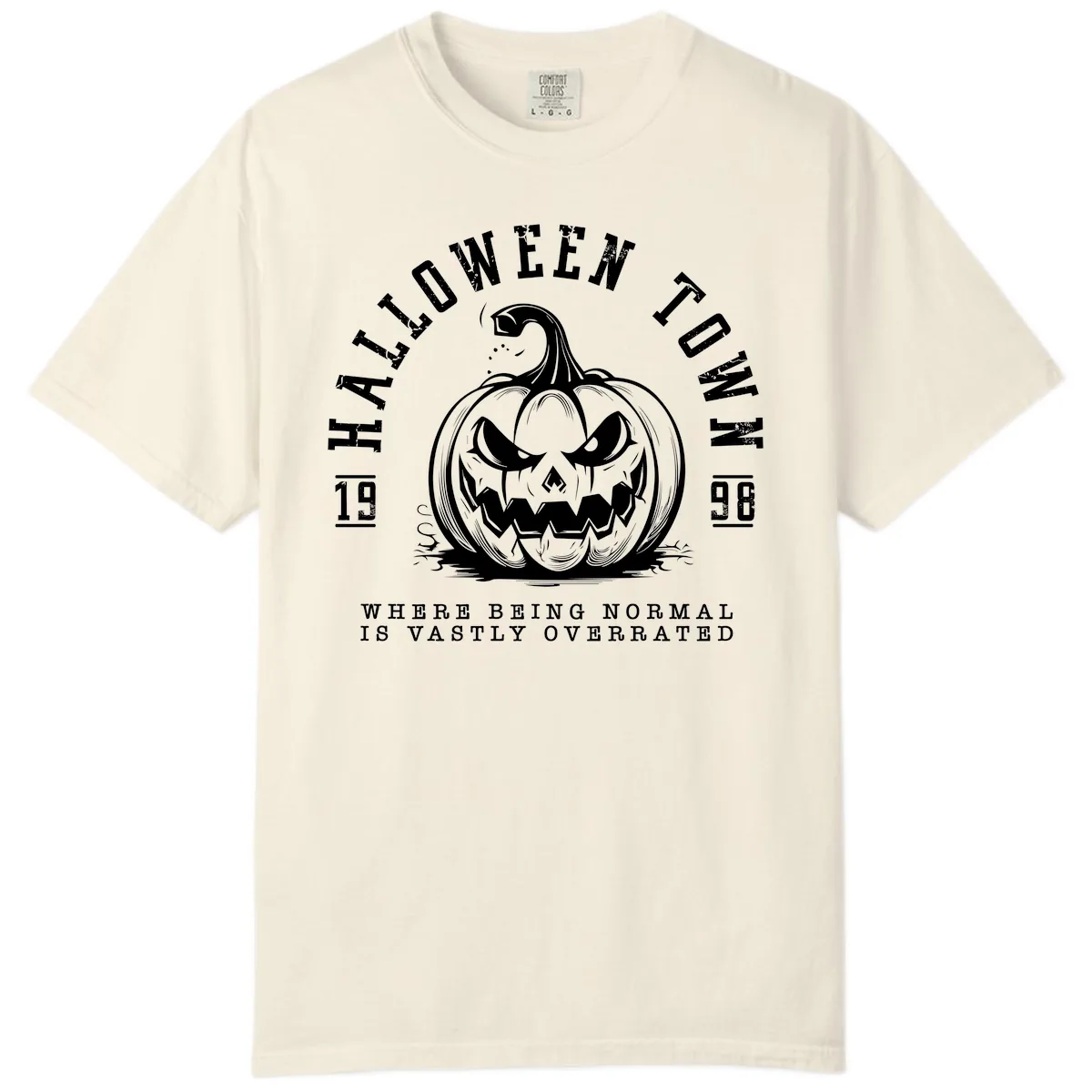 Halloween Town Spooky Pumpkin Design Comfort Color in Ivory