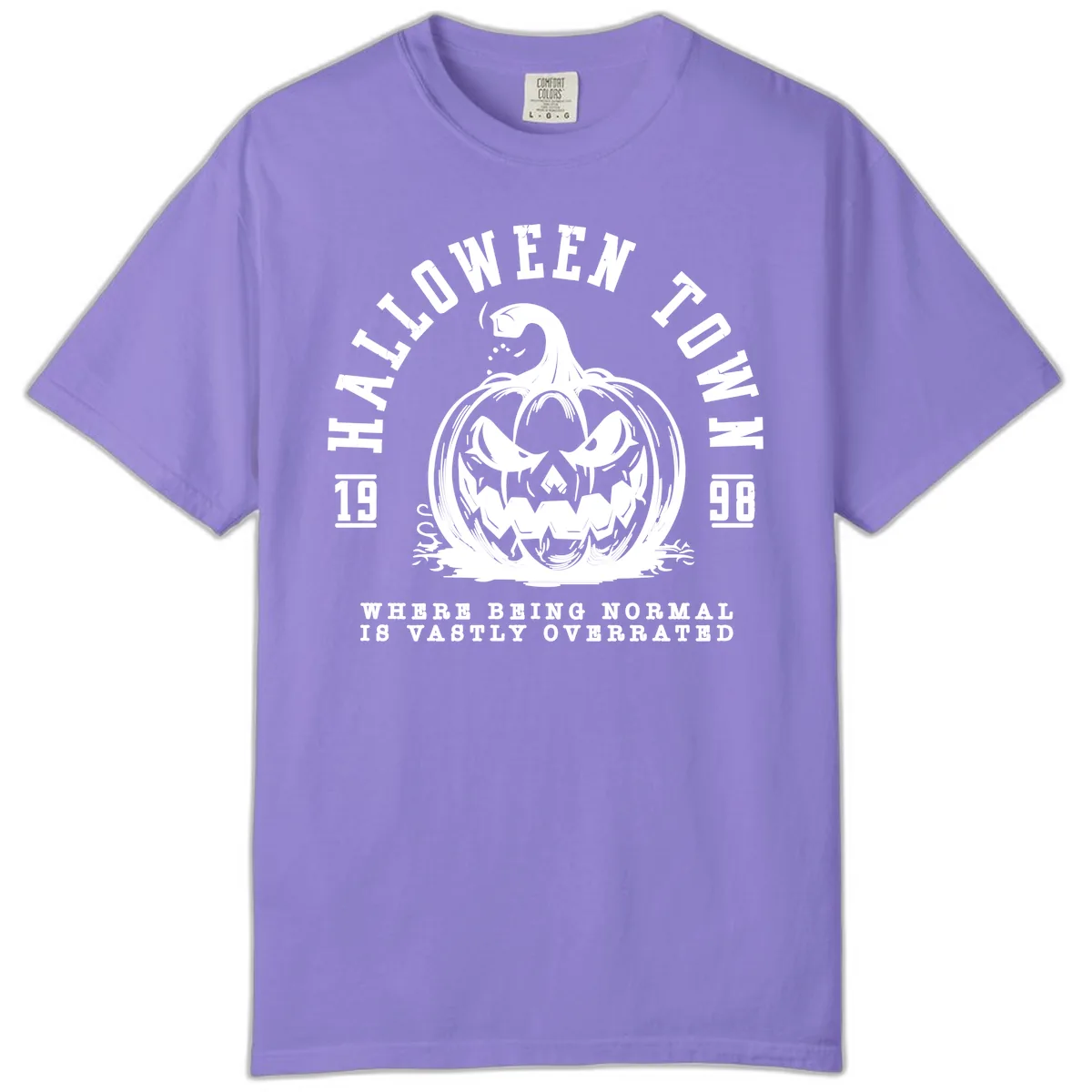 Halloween Town Spooky Pumpkin Design Comfort Color in Violet
